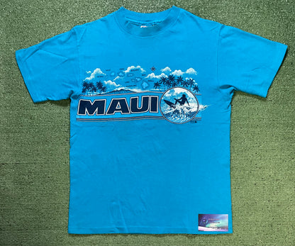 Vintage 1990s Maui blue surfing tee