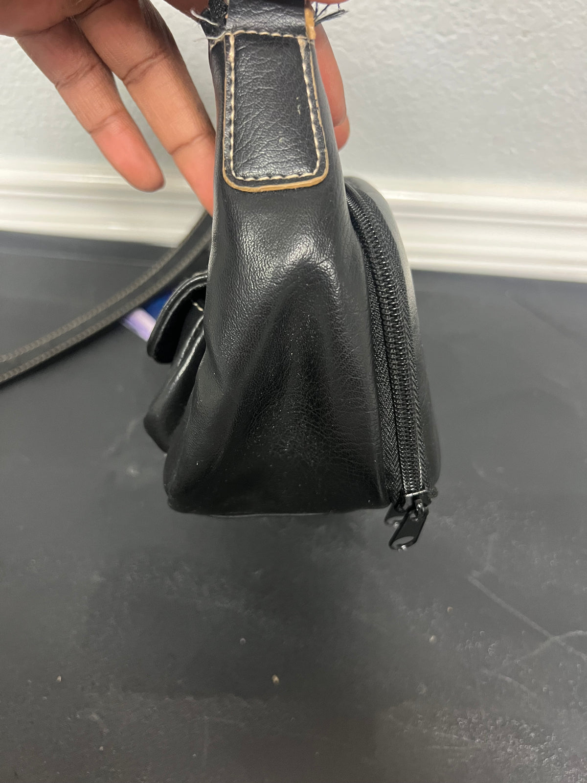 black Y2K-style shoulder bag