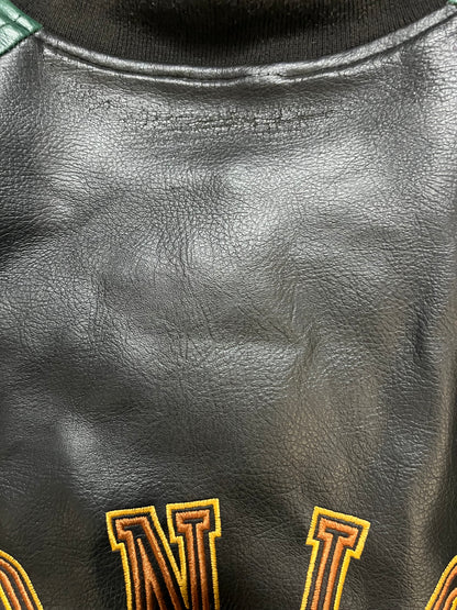 Vintage 1990s Seattle Sonics black & green suede & leather jacket