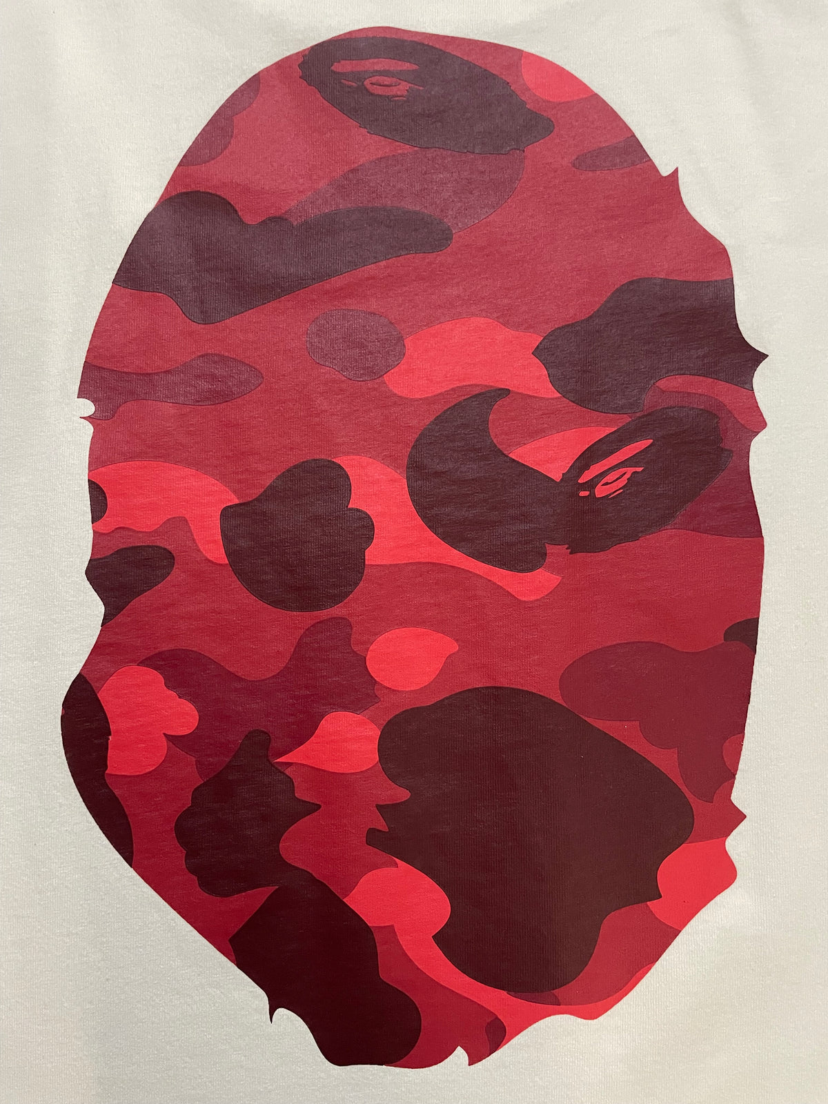 A Bathing Ape Bape red camo ape head tee