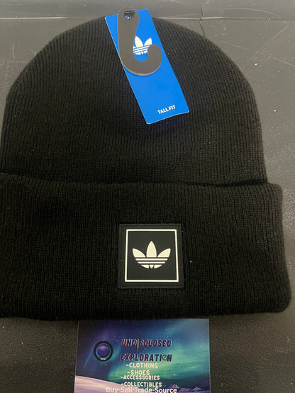 Adidas black trefoil beanie
