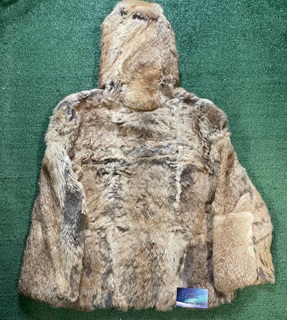 Vintage 1980s rabbit Fur Dino Ricco hooded jacket