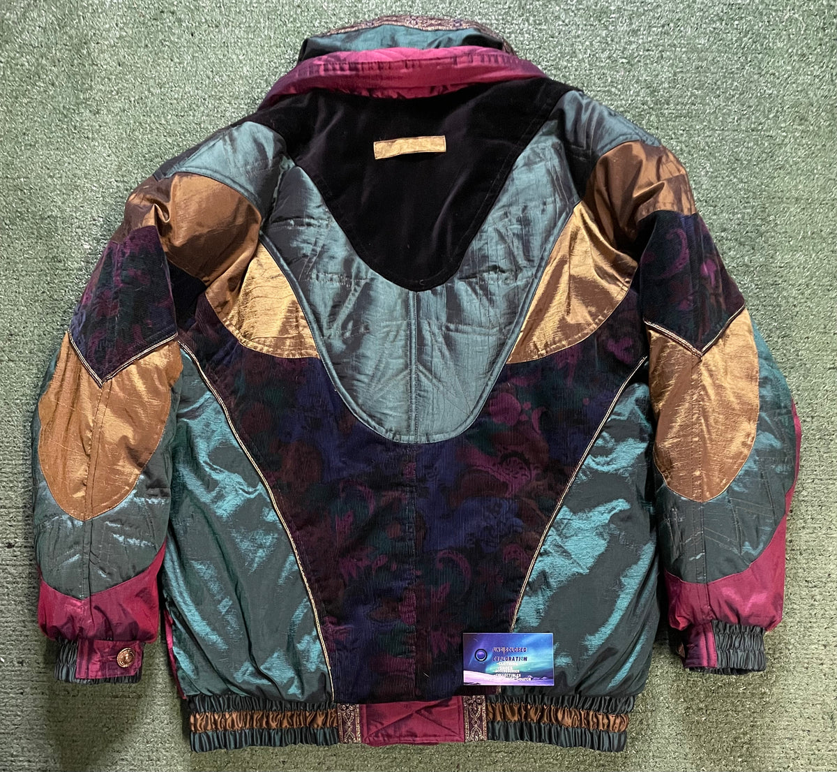 vintage 1990s British mist colorblock puffer jacket