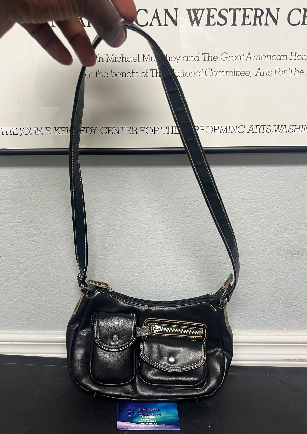black Y2K-style shoulder bag