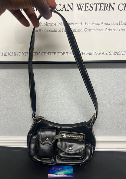 black Y2K-style shoulder bag