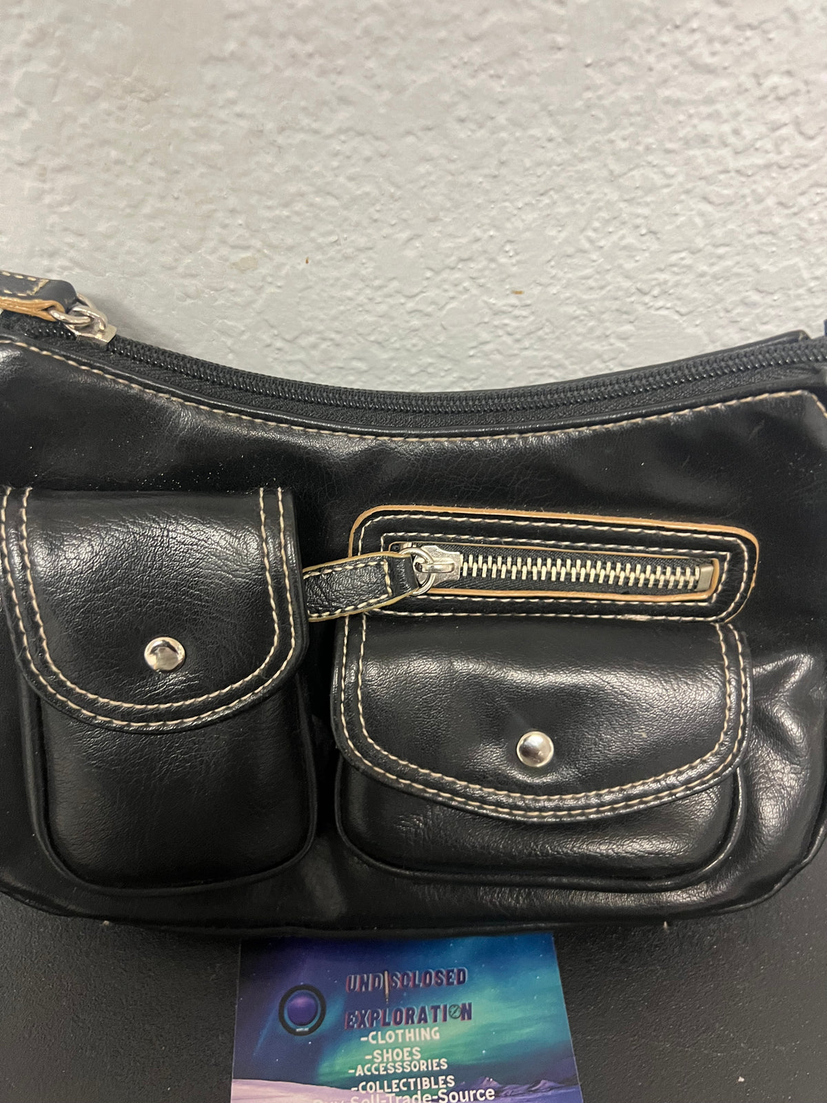 black Y2K-style shoulder bag