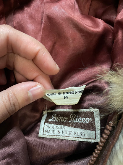 Vintage 1980s rabbit Fur Dino Ricco hooded jacket